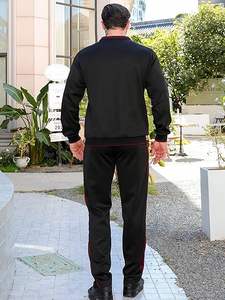 Chándal de gimnasio de lana transpirable de alta calidad OEM para hombre, conjunto de ropa de jogging de entrenamiento de invierno con logotipo personalizado impreso para entrenamiento de jogging - Product Image 2