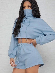 Women's High Quality Heavy Warm Winter Sweatshirt and <b>Sweatpants</b> Set Boxed Hooded Collar Customizable MOQ 1 - Product Image 5