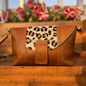 Nuevos bolsos de hombro de cuero de piel con estampado de animales de estilo occidental, bolsos laterales de cuero de piel auténtica de alta calidad - Product Image 5