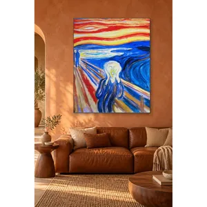Fida Edvard Munch Le cri sous un ciel orange Impression sur toile - Product Image 2