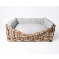 Fábrica atacado natural lindo rattan rectangular cão cesta mais altos padrões handwicker cama para animal de estimação do Vietnã