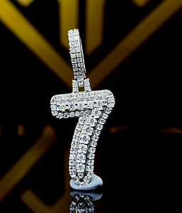 Numéro personnalisé 1-9 pendentif Hip Hop, pendentif à breloque, pendentif Hip Hop pour hommes, pendentif Moissanite, bijoux Ice Out Hip Hop, argent 925 - Product Image 1