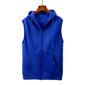 Wholesale High Quality Logo Custom Men's Tops Sleeveless <b>Hoodie</b> for Men Zip Up Heavy Weigh <b>Gym</b> <b>Hoodie</b> for Men - Product Image 4