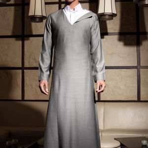Fábrica de fabricación de moda thobes nuevos estilos ropa islámica árabe Jubba diseño hombres árabe Thobe para hombres Qatar elegante - Product Image 4