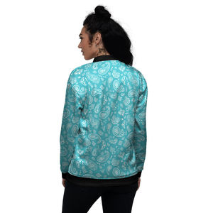 Chaqueta bomber ligera y transpirable para mujer con cremallera, manga larga y bolsillos, logotipo personalizado, diseño raglán relleno de algodón - Product Image 6