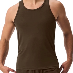 Camiseta deportiva sin mangas para hombre, de mezcla de algodón que absorbe la humedad, para gimnasio, correr, entrenamiento, verano, informal, estilo urbano. - Product Image 1