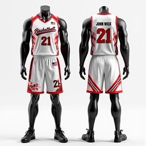 Uniformes de baloncesto sublimados personalizados, ropa deportiva RTS para hombre, camisetas y pantalones cortos de baloncesto transpirables de secado rápido de alta calidad - Product Image 2