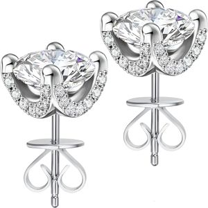 Moissanite <b>Stud</b> <b>Earrings</b> for Womens S925 Sterling <b>Silver</b> <b>Earrings</b> for Women VVS1 Clarity Moissanite <b>Earrings</b> - Product Image 6