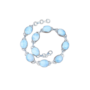 Larimar Gemstone <b>Bracelet</b> Jewelry For <b>Women</b> Silver Boho Style Jewelry 925 Sterling Silver Trending Handmade <b>Bracelet</b> Gift For - Product Image 1