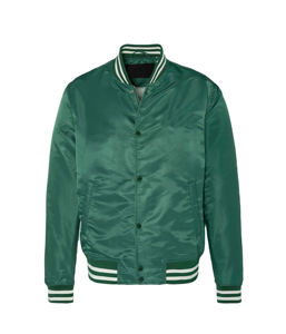 High Street Fashion Satin Varsity Jacket OEM Bomber Baseball Style para jóvenes y adultos Streetwear Varsity Jacket - Product Image 4