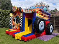 Aire de jeux gonflable professionnelle 3,5x4x3 m – Château gonflable en PVC – Utilisation professionnelle en extérieur/intérieur – Conforme aux normes européennes