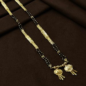 Venta al por mayor 24K oro Micro largo Mangalsutra para mujeres casadas, tradicional boda Mangalsutra, uso diario oro acabado Mangalsutra - Product Image 1