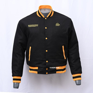 High Street Hommes Collège Baseball Vestes Broderie Personnalisée Chenille Patches Varsity Bomber Letterman Plus La Taille À Capuche Veste - Product Image 1