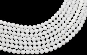 Cuentas Sueltas de Ágata Blanca Semipreciosa de 8mm, Redondas, para Joyería y Meditación, a Precio de Mayoreo - Product Image 1