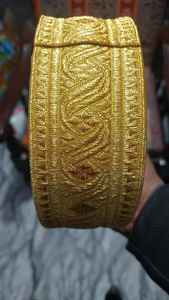 ผ้าปักเลื่อมสีทองเส้นใยโพลีเอสเตอร์ถักเปียสีทองเส้นใยสำหรับบริการเครื่องแบบและเครื่องแต่งกายแฟนซี - Product Image 3