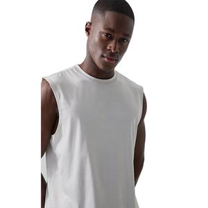 2025 débardeur respirant personnalisé pour hommes de haute qualité 100% coton col rond plaine vente en gros vêtements d'été Style sportif - Product Image 3