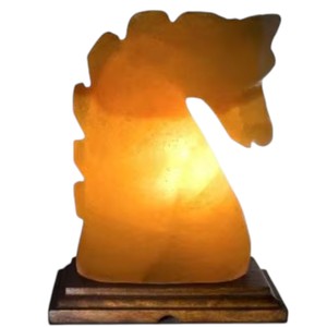 Meilleure lampe au sel de l'Himalaya écologique en forme de cheval Technique sculptée en rose clair fabriquée à la main Sian Enterprises Feng Shui Design - Product Image 2
