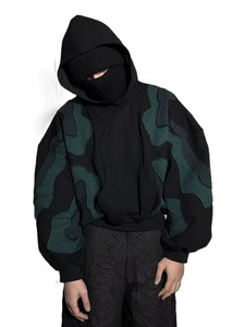 เสื้อฮู้ดผู้ชายไซส์ใหญ่ลายพรางแบบต่อผ้า สไตล์สตรีทแวร์ รับผลิตแบบ OEM ขายส่งจากโรงงาน - Product Image 5