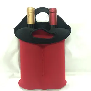 2包防震便携式厚氯丁橡胶定制2包瓶啤酒冷却器袋两瓶葡萄酒啤酒手提袋