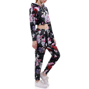 Ensemble de survêtement pour femmes, deux pièces, sportif, coupe confortable, tissu respirant pour l'entraînement et les vêtements décontractés - Product Image 3