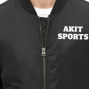 Veste bomber d'hiver pour homme, vente directe d'usine, avec logo personnalisé sur le devant, coupe-vent, respirante, légère, style fermeture éclair - Product Image 5