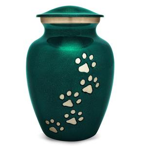 Urne funéraire ronde noire pour animaux de compagnie pour les cendres Urne de crémation personnalisée avec couvercle à empreintes de pattes Urne souvenir - Product Image 4