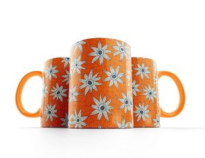 Mug en céramique imprimé à la main avec des motifs tendance, idéal pour offrir en cadeau et pour un usage personnel, mug en céramique écologique réutilisable - Product Image 4