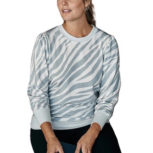Women's Casual Anti-Shrink Printed Crewneck Pullover <b>Top</b> Long Sleeve Sweatshirt Breathable Terry Cotton 100% Cotton <b>Winter</b> - Product Image 5