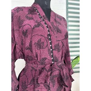 Kimono Vintage de Crepé de Seda, Ligero y Lujoso, Bata Suave y Cómoda, Regalo Perfecto para Mujer, para Usar por la Noche, Tejido de Seda - Product Image 4