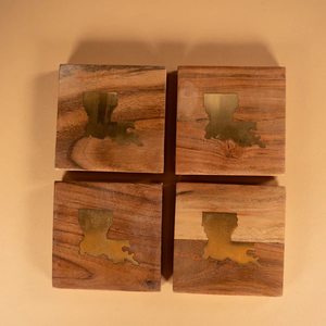 Dessous de verre en bois fabriqués à la main avec des motifs élégants éléments naturels tapis et tampons de table ou de comptoir pour la décoration de boissons - Product Image 3