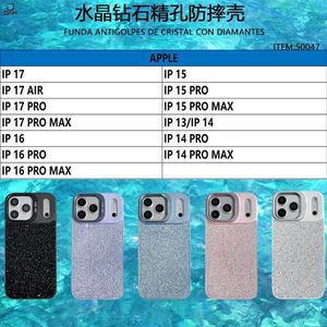Étui de téléphone portable IP 17 en TPU+PC antichoc orné de paillettes et de diamants - Product Image 3