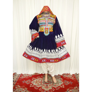 Vestido afgano Kuchi hecho a mano de la mejor calidad para mujer, vestido afgano cómodo y ligero más vendido con decoración de encaje con cuello redondo - Product Image 5