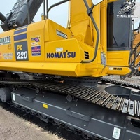 Excavatrice sur chenilles Komatsu PC220, 22 tonnes, hydraulique, moteur SAA6D107, d'occasion, japonaise, pour travaux de construction lourds