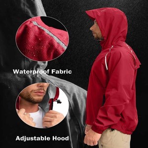 Chubasquero impermeable con capucha para exteriores de peso personalizado para hombre, alta calidad, precio barato 2025. - Product Image 3