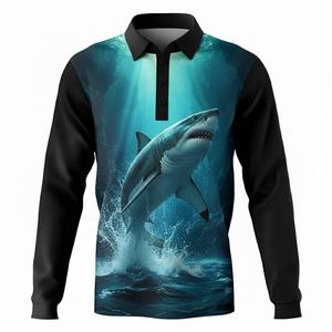Chemise de pêche unisexe personnalisée de haute qualité, anti-bactérienne, à séchage rapide, respirante, à manches longues, imprimée par sublimation, 100% polyester, UPF50 - Product Image 4