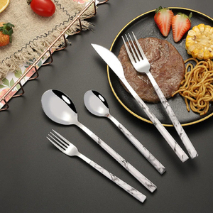 Juego de cubiertos de acero inoxidable Premium con detalles de mango esmaltado para hoteles, bodas y cenas contemporáneas - Product Image 2