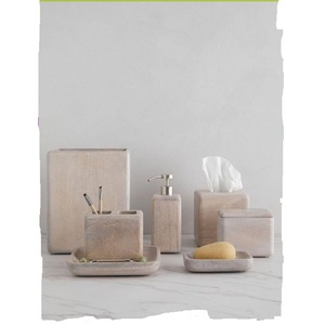 Juego de accesorios de baño de madera de acacia de buena calidad para decoración, juego de baño de lujo para uso doméstico o hotelero - Product Image 6