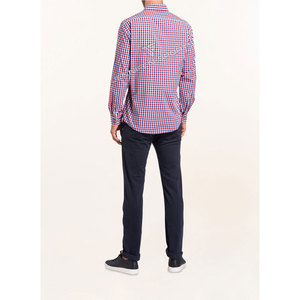 Vente en gros de chemise bavaroise pour homme à carreaux 100% coton tissu manches longues boutons fermeture col rond poche poitrine à l'intérieur étiquette tissée - Product Image 4