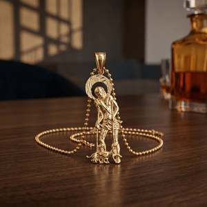 Colgante de Halo de San Cristóbal en Plata Sanctum, Joyería Religiosa Devocional con Acabado Plateado Pulido, Collar Espiritual Unisex - Product Image 6