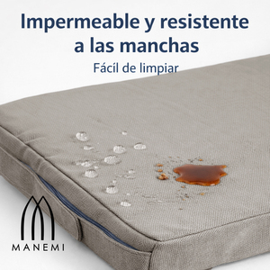 Cuscino per Sedia Impermeabile 42x40x4cm con Fodera Rimovibile con Cerniera, Cinghie di Fissaggio, Imbottitura 100% Fibra di Poliestere, Supporto Lombare, Cuciture Resistenti - Product Image 3