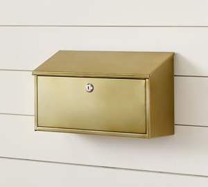 Boîte aux lettres en laiton massif avec finition antique, boîte aux lettres extérieure de luxe en laiton, boîte aux lettres vintage en laiton fabriquée à la main - Product Image 1