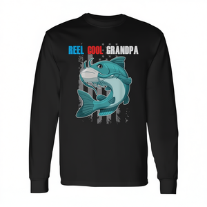 Camiseta de Manga Larga con Diseño de Pesca y Bandera Americana de Grandpa Fish, para Adultos, Ideal para Entusiastas de la Pesca - Product Image 3