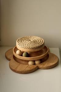 New Arrival Wooden <b>Cat</b> Scratching Tower Natural Rope <b>Cat</b> Scratcher Post with Rolling Balls Eco-Friendly Seagrass <b>Cat</b> <b>Toy</b> - Product Image 2