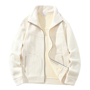 Veste polaire double face à col montant long pour couple coupe-vent extérieur pour hommes doublure intérieure automne hiver manteau chaud - Product Image 1