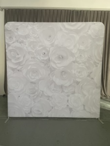 Pantalla de exposición personalizada de 8x8 pies, soporte de fondo para cabina de fotos, funda de almohada, cubierta de tela de tensión - Product Image 6