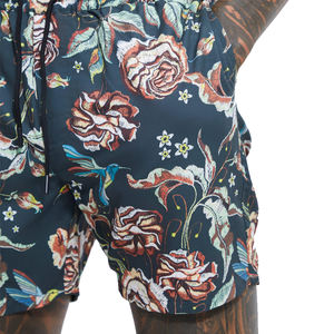 Short de bain 100% coton imprimé numérique avec Logo brodé et cordons de serrage, le plus à la mode et confortable pour hommes - Product Image 4