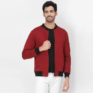 Men's Customizable Winter Breathable Varsity Bomber <b>Jacket</b> Stand Collar Hooded Polyester/Cotton <b>Fleece</b> Nylon Waterproof - Product Image 1