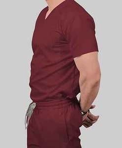 Wholesale 2024 Customized V Neck Poly Cotton Medical Scrubs High Quality Unisex Nursing Nurse Medical Suit Doctors <b>Dropshipping</b> - Product Image 4