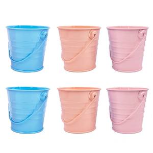 Seau en métal enduit de poudre colorée avec poignée Design moderne élégant pour décor de maison et de jardin Jardinière de fleurs écologique - Product Image 5