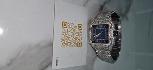 Hip Hop Luxury Ice out Reloj para hombre Iced Bling Diamond Silver White Square Jewelry Diamantes simulados completos - Product Image 2